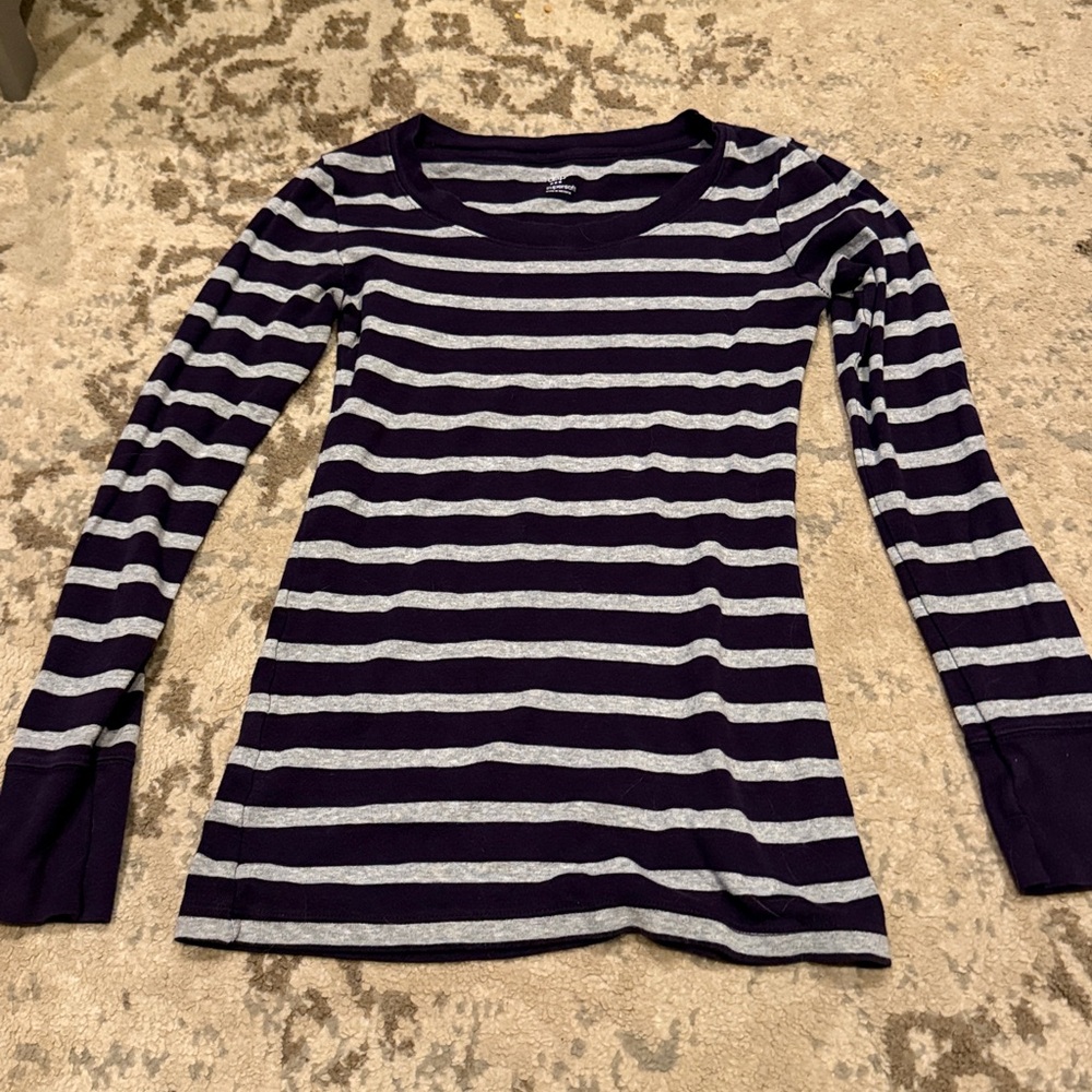 Women’s GAP Supersoft Purple and Gray Striped Top XS